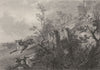 DOGS. Fox Hunting. Dogs in pursuit. Good steel engraving (Edward Jesse) 1888