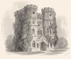 SURREY. Wainflete's Tower Esher. Shewing the Principal Front 1850 old print
