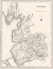 LANCASHIRE. Lancs. Lewis 1844 old antique vintage map plan chart