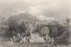 ISRAEL. Jordan. Hill Samaria. 'The Hill'. Camels. town.  1847 old print