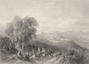 ISRAEL. Israel Seilun- Site of Shiloh. Many figures. (Bartlett) 1847 old print