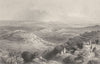 ISRAEL. Palestine. Gibeon (Gibeah) from Neby Samwil. (Bartlett) 1847 old print