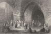 ISRAEL. Palestine. Roman Medieval Masonry Jerusalem. figures.  1847 old print