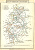 NOTTINGHAMSHIRE. Notts. Cary. Miniature. Outline colour 1810 old antique map