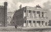 LANCASHIRE. S Front Knowsley Hall. Greyhounds. Allen. Pyne 1831 old print