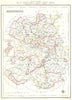 SHROPSHIRE. Shrops. Lewis. Original Outline Colouring. Small Inset 1845 map