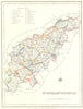 NORTHAMPTONSHIRE. Northants Lewis. Original Outline Colouring 1831 old map