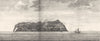 CHILE. View of Masa Fuero. North Side. Ship. Rowing Boat (Anson) 1750 print