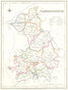 CAMBRIDGESHIRE. Cambs. Lewis. Original outline colour 1845 old antique map