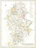 STAFFORDSHIRE. Staffs. Lewis. Original Outline Colouring 1831 old antique map