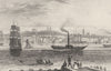 GRAVESEND. Town view. Kent. DUGDALE 1835 old antique vintage print picture