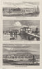ULSTER. Bayonne, Harbour of; Bedford bridge; old Print; Belfast Church 1870