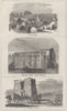 SCOTLAND. Edinburgh; Eltham- King John's Palace; Ruins at Edfu 1870 old print