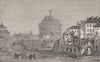 ROME. Rome- The Castle of St. Angelo. South- West View 1870 old antique print