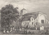 ESSEX. Watham Abbey Church. Figures. Goats (Wright) 1834 old antique print