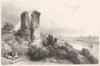ESSEX. Hadleigh Castle. Ships in Distance. (Bartlett/Wright) 1834 old print