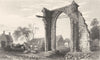 ESSEX. Remains Bycknacre Priory. Near Danbury. (Wright) 1834 old antique print