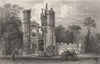 ESSEX. Remains of Nether Hall. Near Harlow. (Bartlett/Wright) 1834 old print