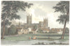 KENT. Canterbury from St. Stephen's Road. Hand coloured (Westall) 1830 print