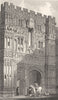 KENT. Christ's Church Gate. Canterbury. Allen 1833 old antique print picture