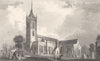 KENT. Faversham Church. Allen 1833 old antique vintage print picture