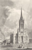 MANCHESTER. St.Matthew's Church.Camp Field.Harwood.Figures.Dogs. 1831 print