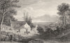 CUMBRIA. Derwent Water from Applethwaite. Figures. (Allom) 1832 old print
