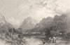 CUMBRIA. Eagle crag from Rosthwaite. Borrowdale. (Allom) 1832 old print