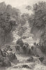 CUMBRIA. Lodore Cataract. Waterfall. Cumberland. (Allom) 1832 old print