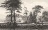 IRLAM. Hall. Harwood. Sheep. Elegant couple. Trees. Ship. birds.  1831 print
