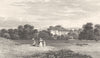 LANCASHIRE. Ashton Hall, near Lancaster. Harwood. Birds 1831 old antique print