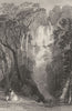 CUMBRIA. Barrow Fall. Near Derwent Water. Couple. (Allom) 1832 old print