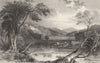 CUMBRIA. Wood Hall near Cockermouth. Fisherman. (Allom) 1832 old antique print
