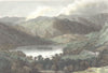 CUMBRIA. Cumbs Great Rydal Lake. Hand coloured. (Finden/Westall) 1830 print