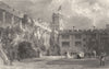 CUMBRIA. Cumbs. The courtyard. Naworth Castle. Bridal parade. (Allom) 1832