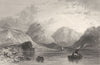 WASTWATER. Cumbs . Figures Rowing Boat. Shooting. Cumbs.  1832 old print