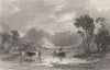 CUMBRIA. Cumbs. Buttermere. Boat & cows in Water. Cumberland. (Allom) 1832