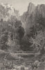 CUMBRIA. Cumbs . Birker Force. Stream. Hills. bridge. Cumbs.  1832 old print