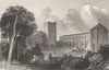 SUFFOLK. Suffolk. Bury St Edmunds Abbey. Sargent. Good steel engraved 1854