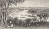LONDON. Surrey. Scene Richmond Hill. Good small steel 1835 old antique print