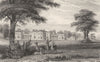 LANCASHIRE. Heaton House. Harwood. Family Deer foreground. tree.  1831 print