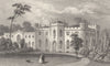 LONDON. Roehampton Priory, Surrey (Dugdale) 1835 old antique print picture