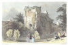 SURREY. Surrey. The ruins of Farnham Castle. Hand coloured (Dugdale) 1835