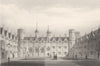 CAMBRIDGE. The Second Court. St. John's College. Few figures (Le Keux) 1841