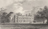 ESSEX. Hill- Hall, Epping, Sir Wm. Smyth. (Bartlett/Wright) 1834 old print