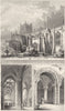 BRISTOL. Bristol Cathedral North Aisle; Vestibule to Chapter House 1860 print