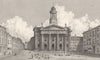 LANCASHIRE. Lancaster Sessions House and Market (Westall) 1834 old print