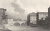 MANCHESTER. New Bailey Bridge, Manchester (Westall) 1834 old antique print