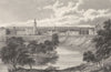 LANCASHIRE. Salford, from the Crescent (Westall) 1834 old antique print