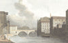 MANCHESTER. New Bailey Bridge Manchester. Hand coloured. (Westall) 1830 print